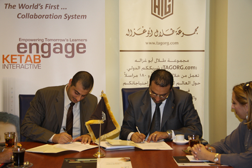 Mr. Tareq Hammad, TAG-Knowledge Executive Director and Mr. Khaled Kalaldeh, CEO of KETAB signing the MoU